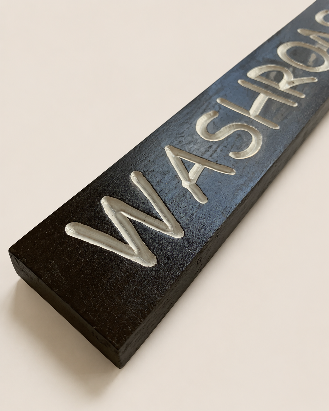 Ufuasi Washrooms Sign — handcrafted African outdoor by Dankass Art and Signs  in Kenya (view 3)