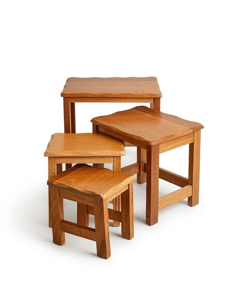 Mizani Nest of Stools — handcrafted African furniture by Sherriff furniture's  in Kenya (view 2)