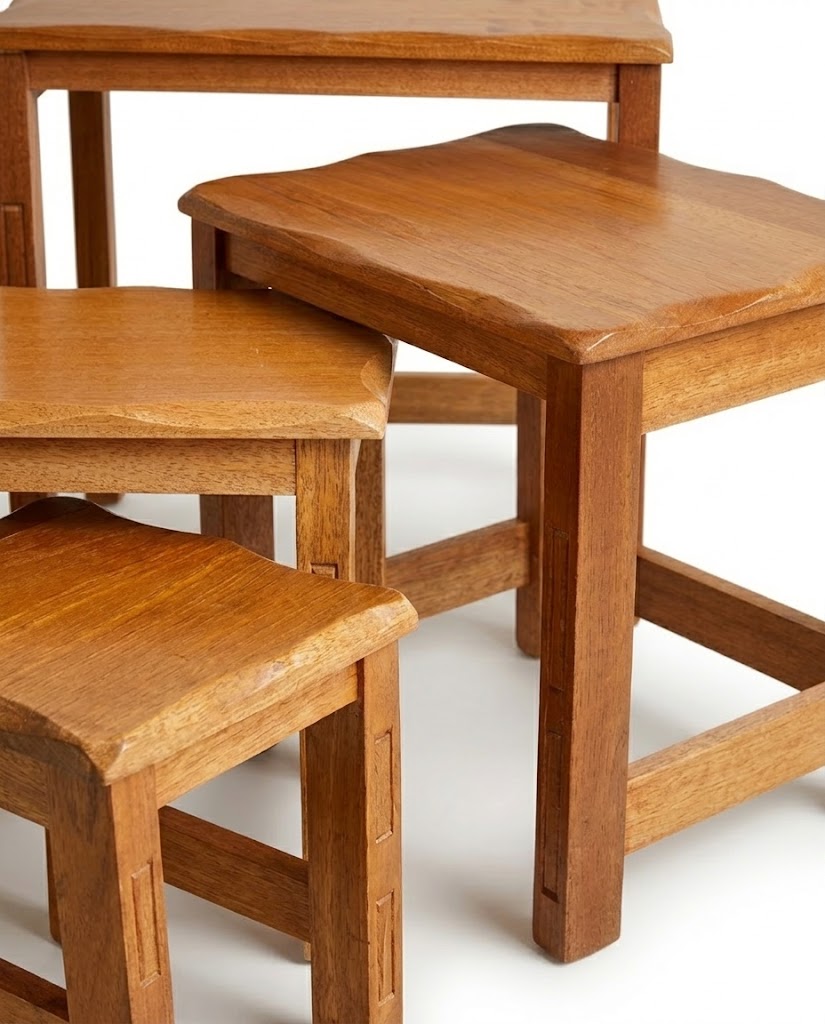 Mizani Nest of Stools — handcrafted African furniture by Sherriff furniture's  in Kenya (view 3)