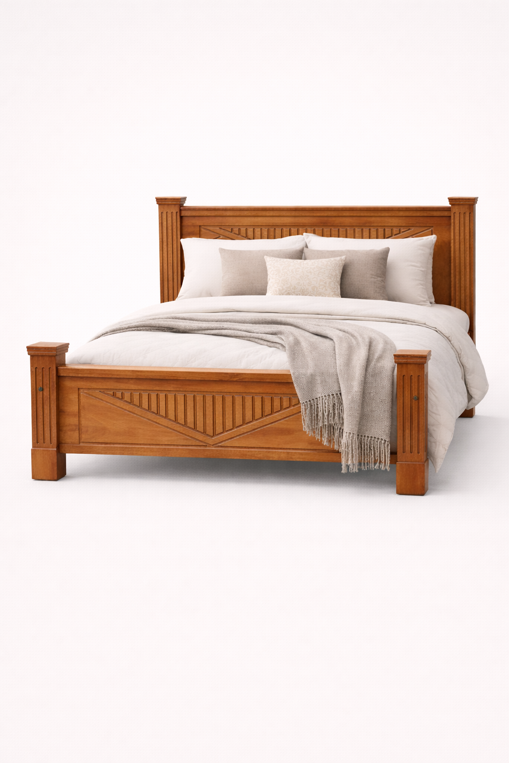 Msanzi Bed Frame 5 by 6 — handcrafted African furniture by Safi furniture  in Kenya