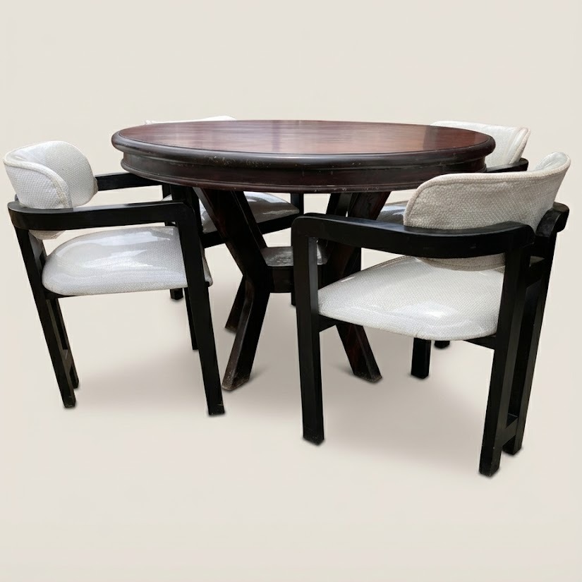 Kikonde Round Table Set — handcrafted African furniture by El Mundo Furniture in Kenya (view 2)