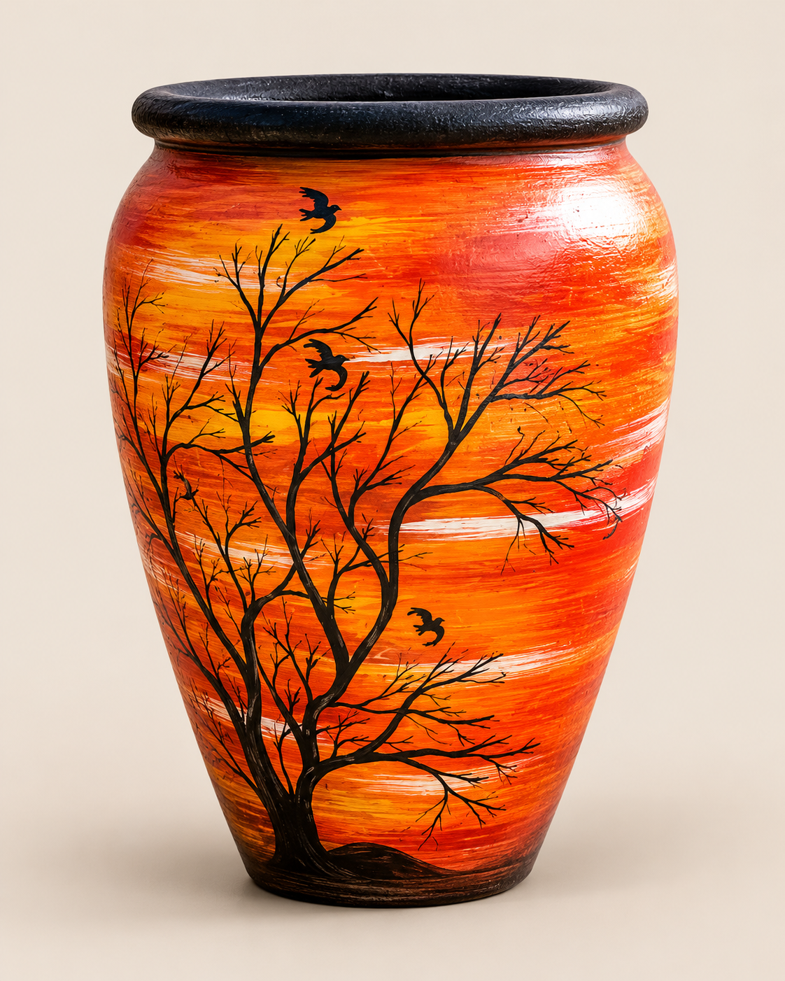 Dondo Sunset Urn — handcrafted African outdoor by Beauty flower makers in Kenya