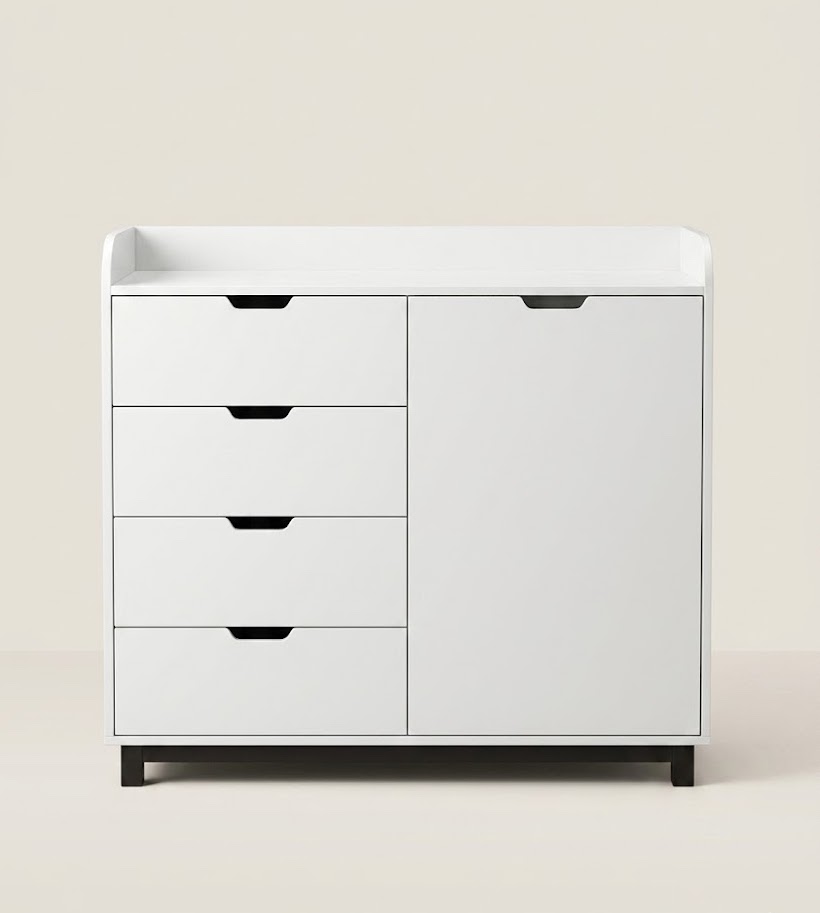 White Drawer Utulivu Chest — handcrafted African furniture by Classic Furniture in Kenya