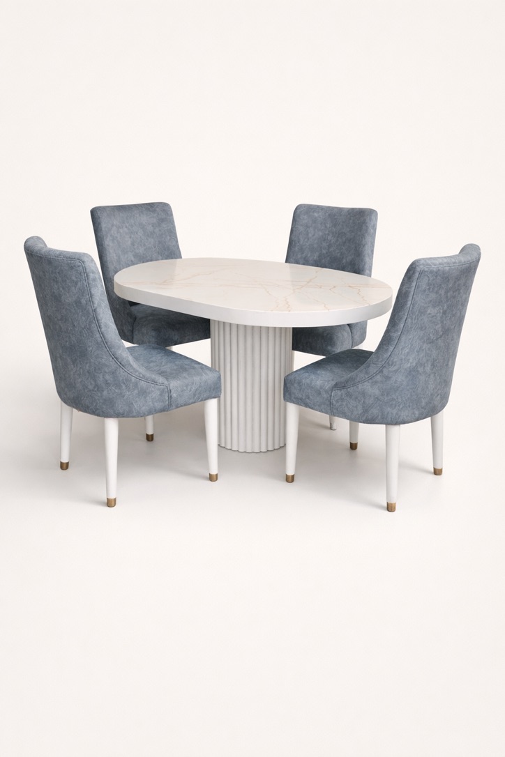 Jasho Marble Dining Set — handcrafted African furniture by Mwangaza Furniture  in Kenya