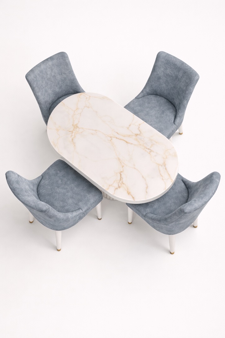 Jasho Marble Dining Set — handcrafted African furniture by Mwangaza Furniture  in Kenya (view 2)