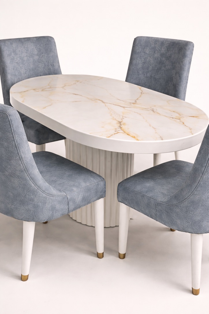 Jasho Marble Dining Set — handcrafted African furniture by Mwangaza Furniture  in Kenya (view 3)