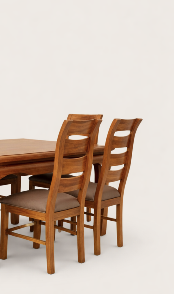 Mila Mahogany Dining Set — handcrafted African furniture by Promising furniture world  in Kenya (view 2)