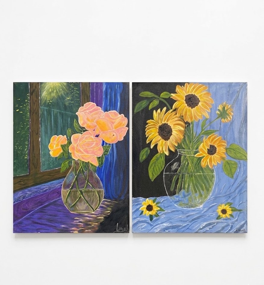 Busara 2 Piece Flower Series (Paint) — handcrafted African furniture by FashonistarGallery in Kenya