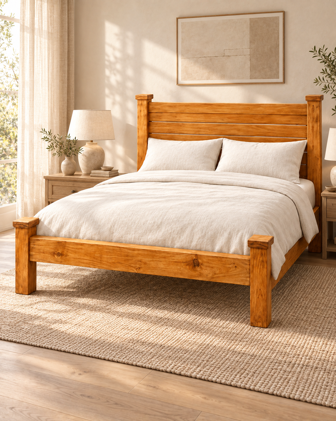 4 by 6 Maranatha Bed Frame — handcrafted African furniture by Mwenge furniture  in Kenya