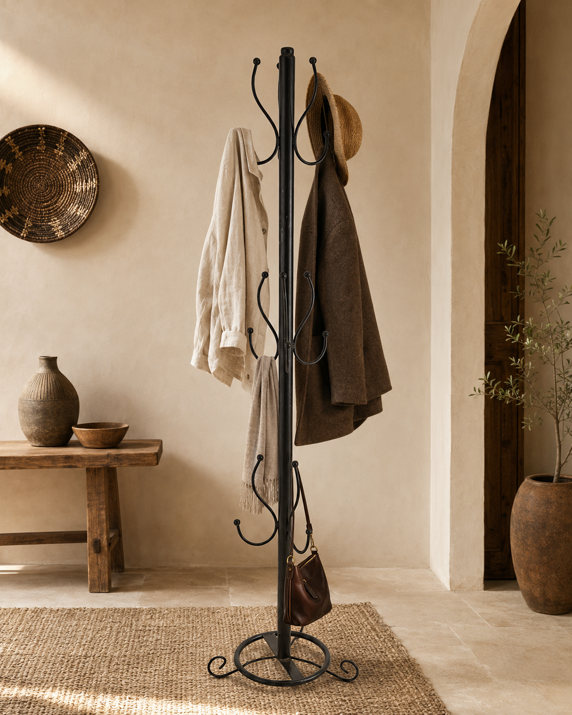 Funzi Garment Rack Ndege Stand — handcrafted African furniture by Bambam enterprise  in Kenya