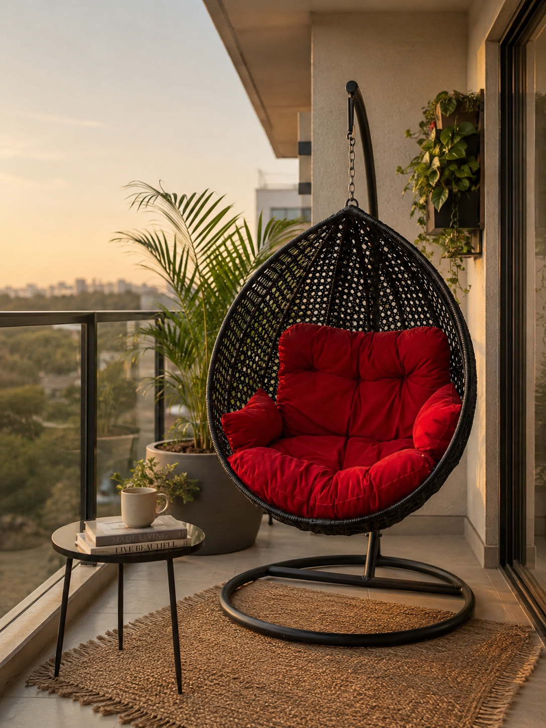 Mvumo Rattan Cocoon Swing | Bahari — handcrafted African outdoor by Mt sinai in Kenya