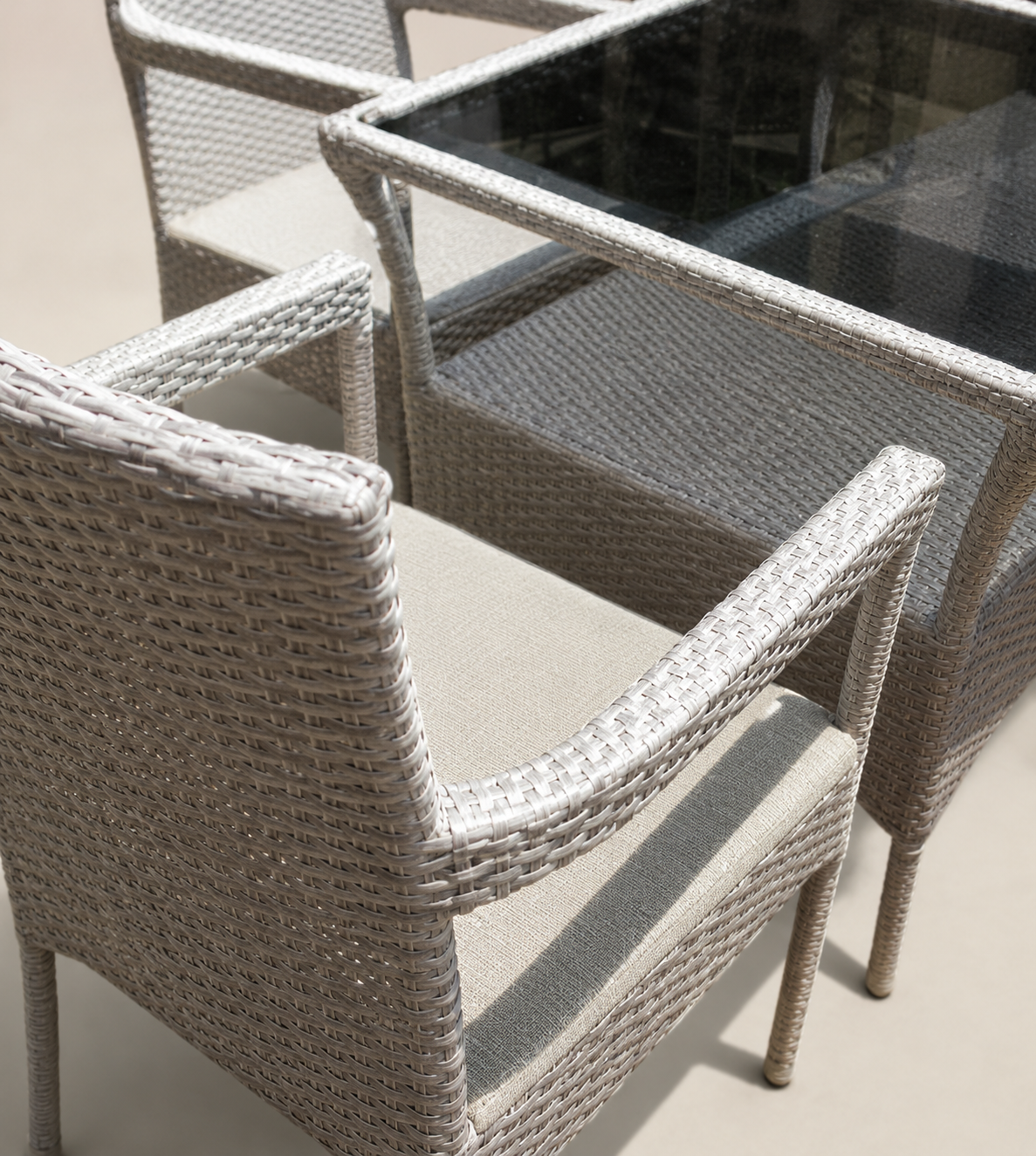 Mvumo Rattan Table Set — handcrafted African outdoor by Mt sinai in Kenya (view 4)
