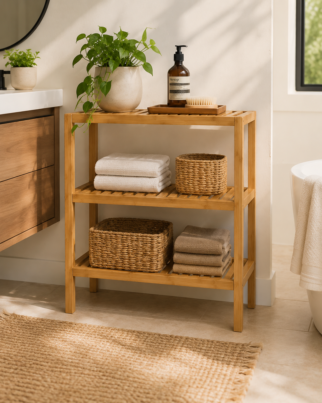 Bukimi Sanctuary Shelf — handcrafted African furniture by Jipange wood and metal works  in Kenya