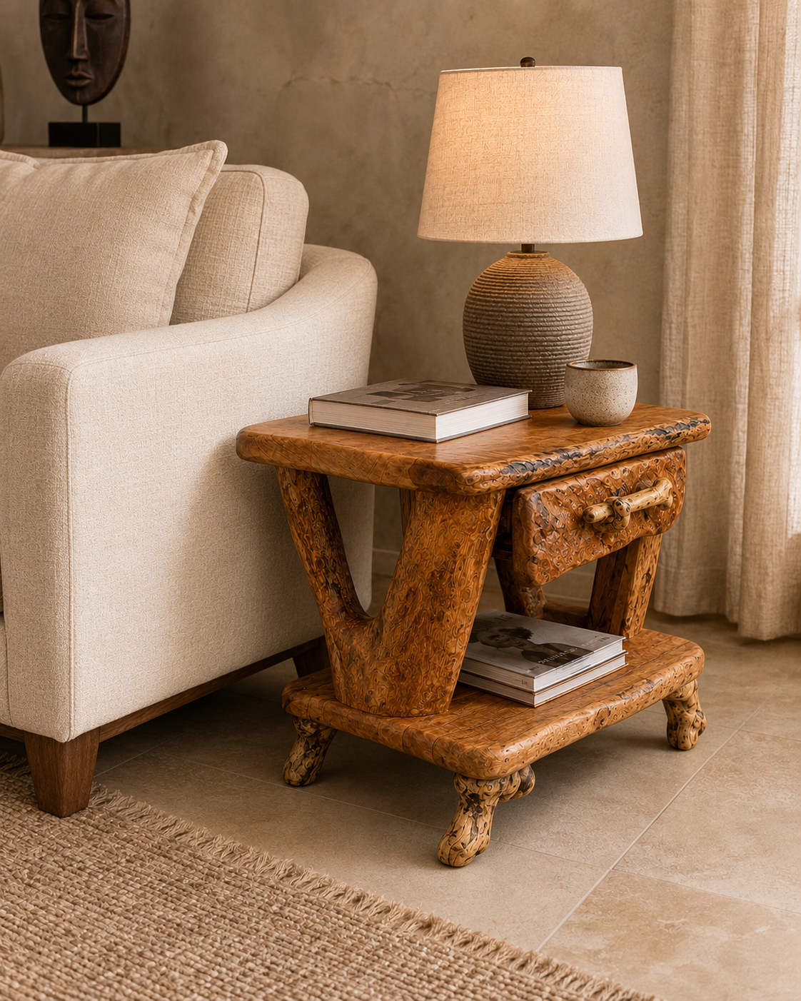 Fahari Adina End Table — handcrafted African furniture by Miche Miche in Kenya