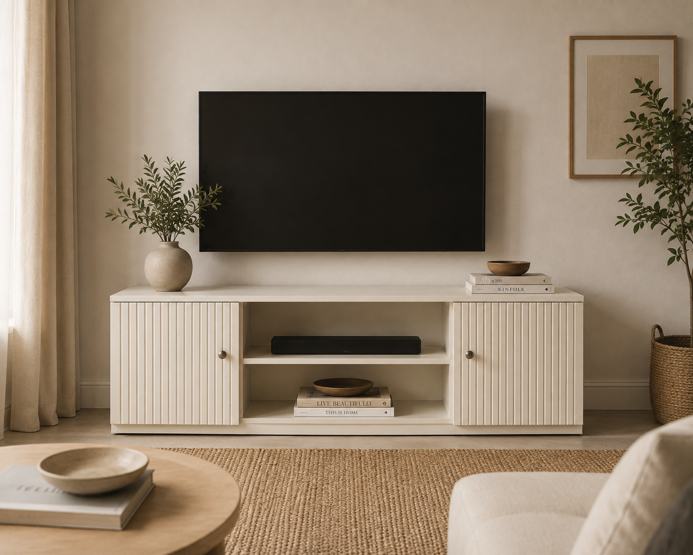 Upepo TV Stand Console — handcrafted African furniture by Classic Furniture in Kenya