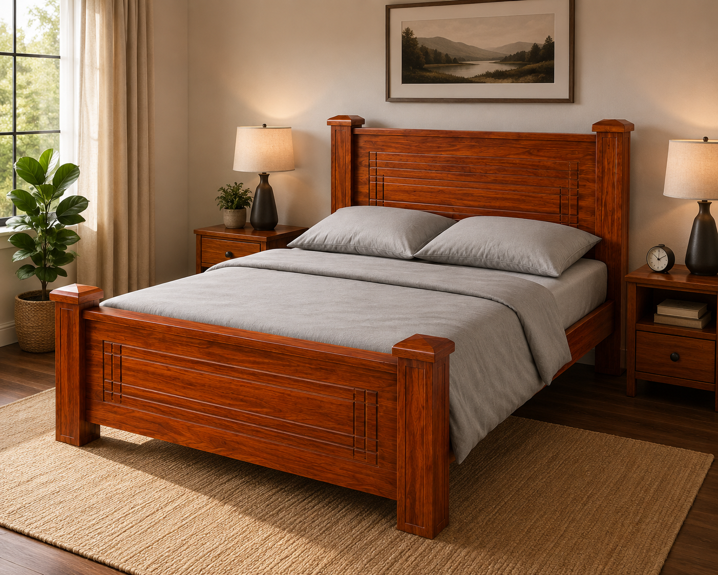 5 by 6 Zola Bed Frame — handcrafted African furniture by Mwenge furniture  in Kenya