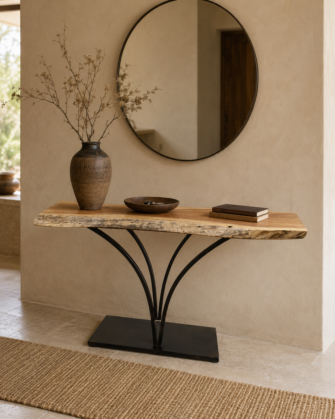 Nneka Live-Edge Console Table — handcrafted African furniture by Natural art furniture  in Kenya
