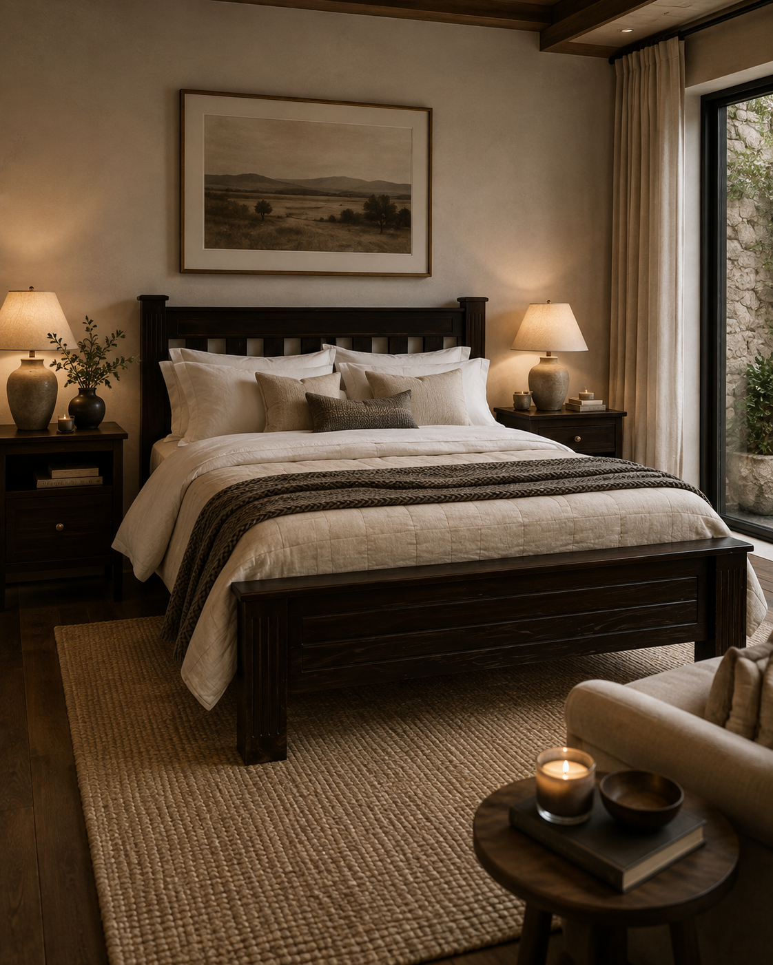 5by6 Black Bed Mvule Headboard Ngome — handcrafted African furniture by High point in Kenya