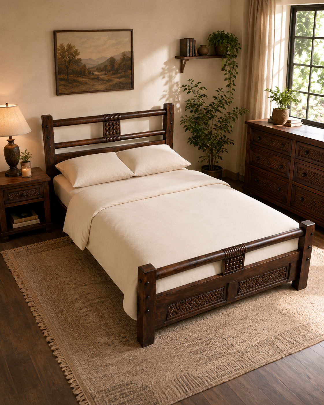6 by 6 Sungura Rattan Bed — handcrafted African furniture by Mwenge furniture  in Kenya