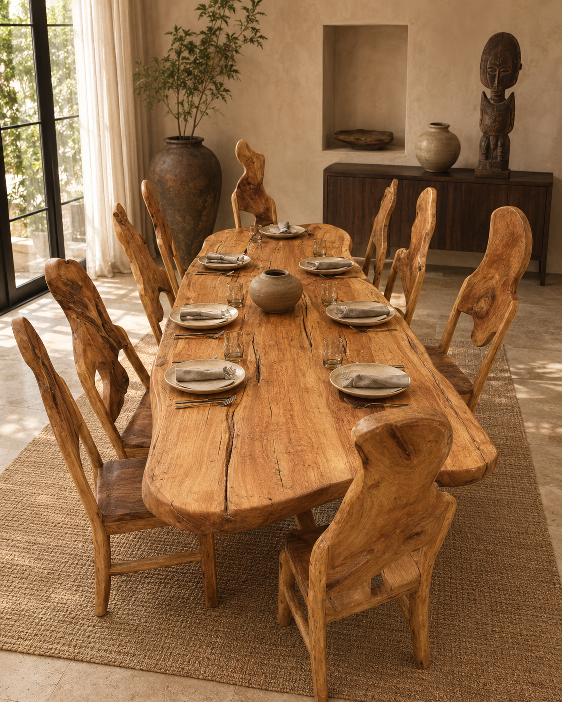 Kaya Custom Dining Set — handcrafted African furniture by Natural art furniture  in Kenya