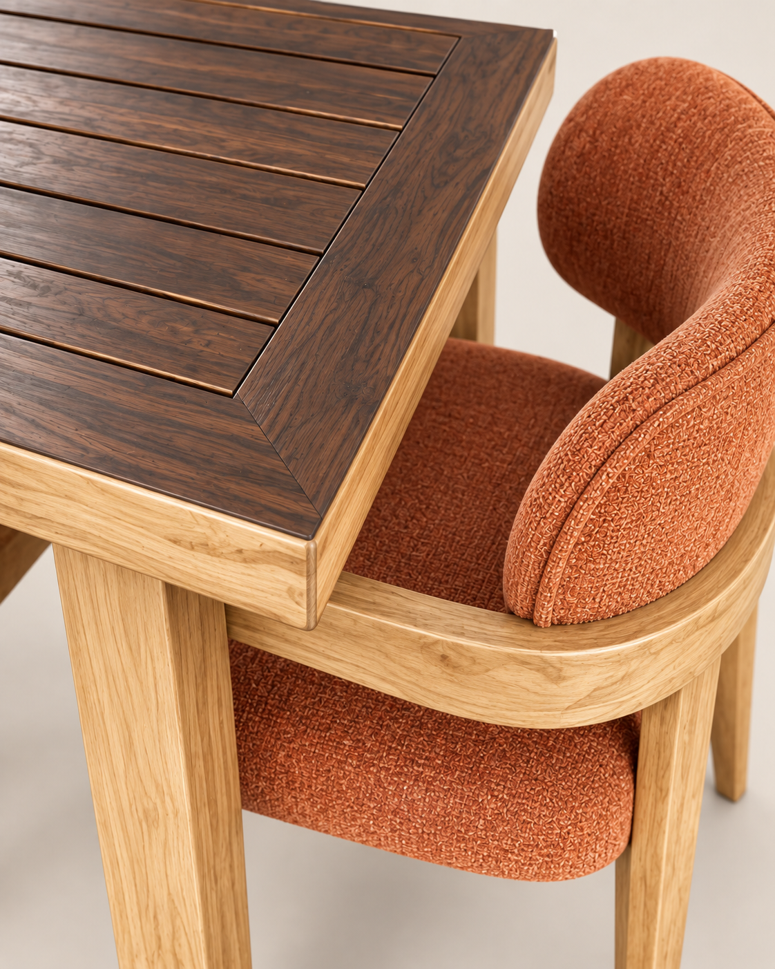 Babu Meru Oak Bistro Set — handcrafted African furniture by Jipange wood and metal works  in Kenya (view 4)