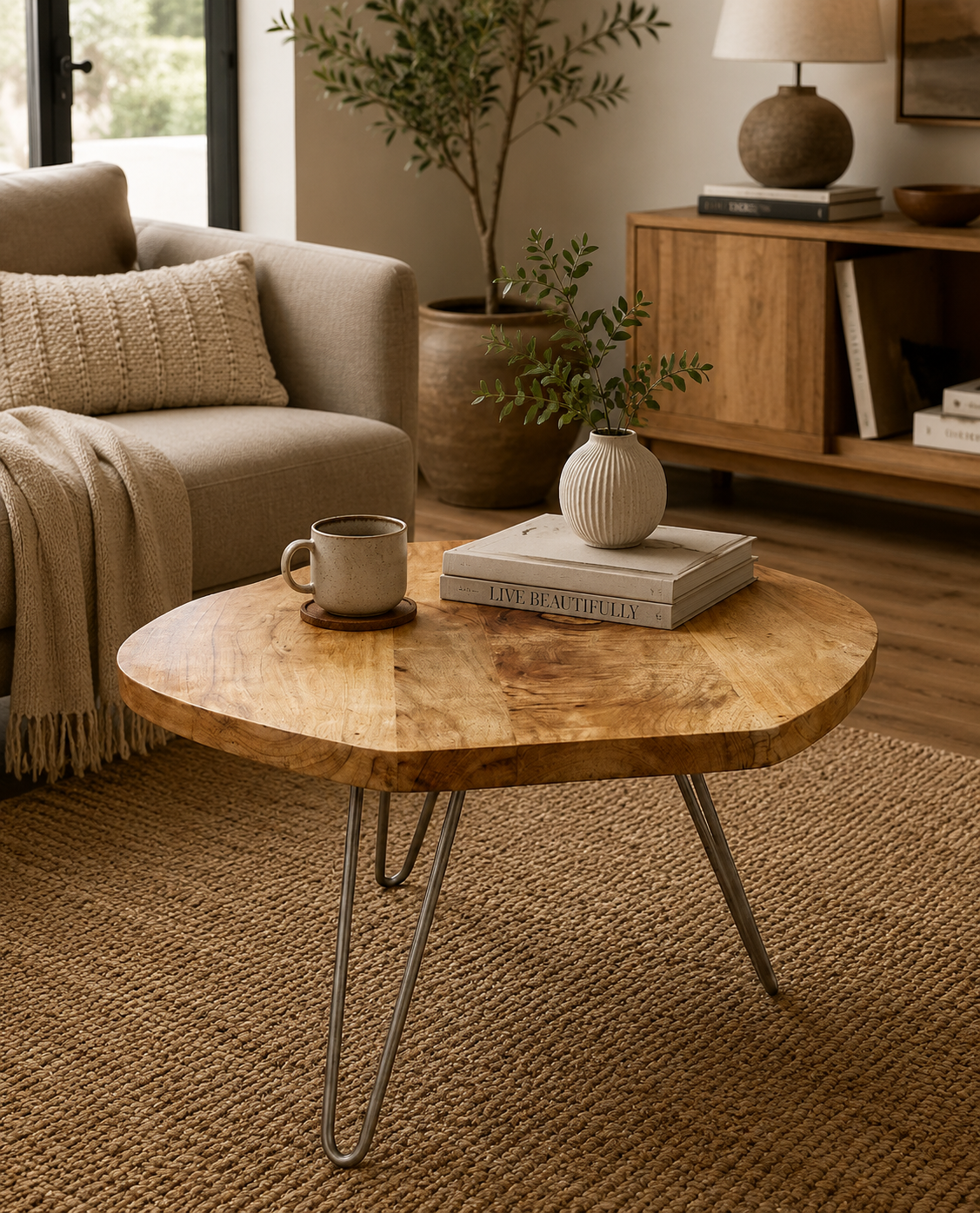 Oba Side Table — handcrafted African furniture by Neim furniture  in Kenya