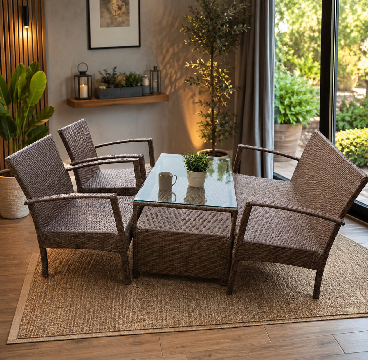 Chiniyasa Rattan & Metal Accent Table — handcrafted African furniture by WinStar rattan  in Kenya