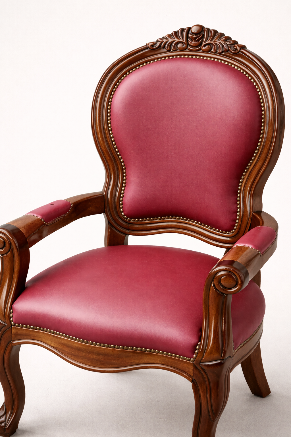 Red Leather Office Chair — handcrafted African furniture by Cobs Furniture and metal works in Kenya (view 2)