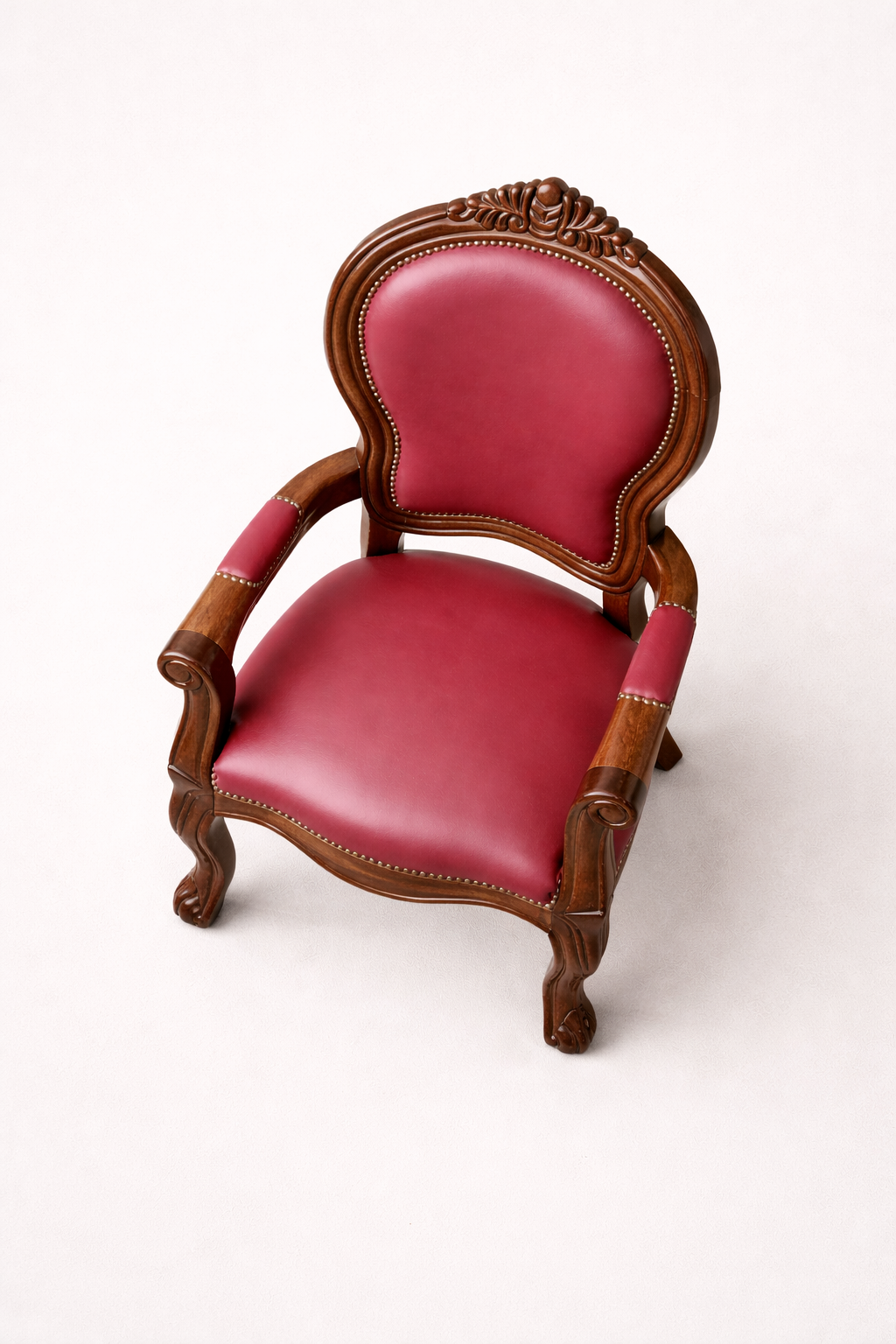Red Leather Office Chair — handcrafted African furniture by Cobs Furniture and metal works in Kenya (view 3)