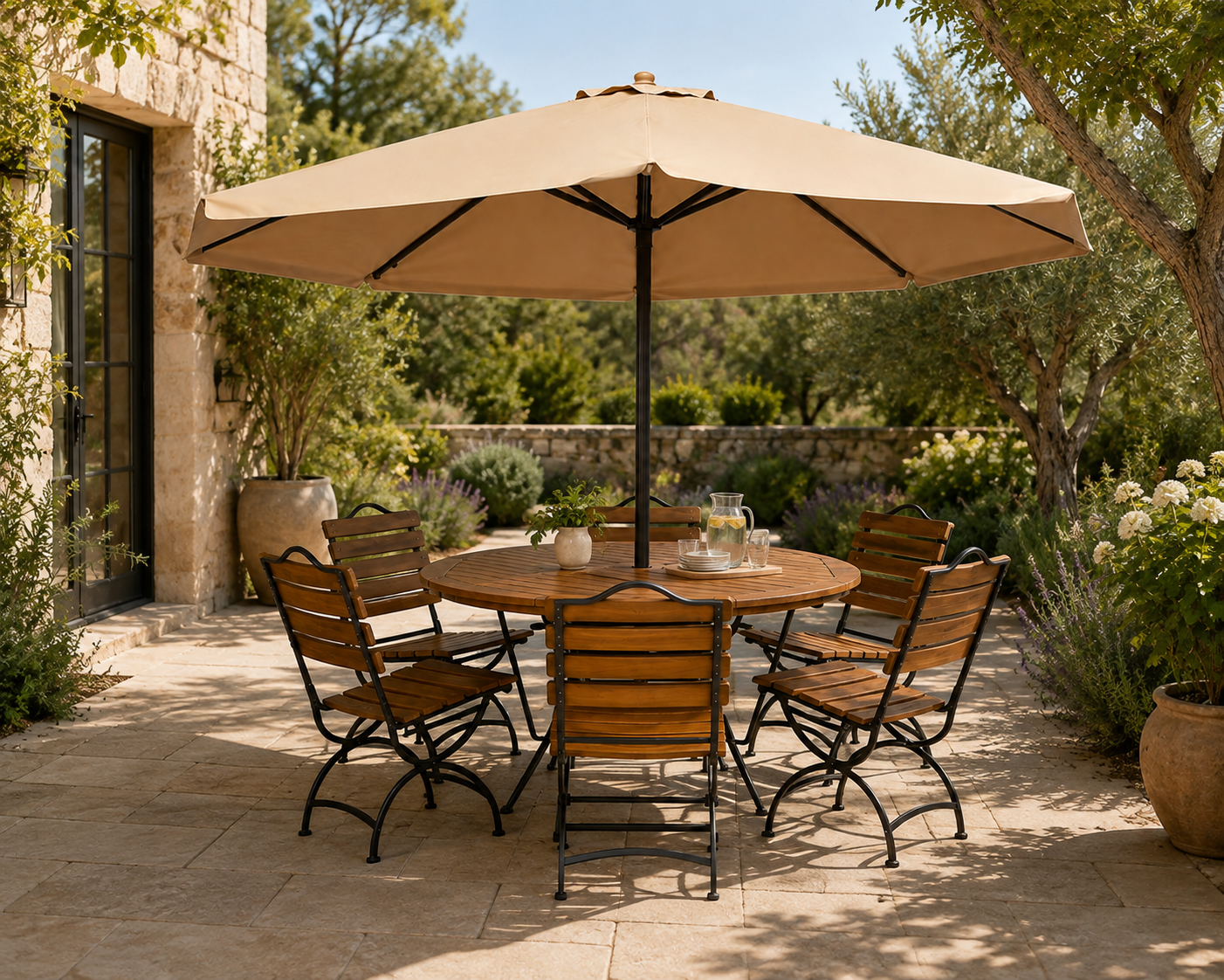 Ecanzi Outdoor Dining Set — handcrafted African outdoor by Philo Furniture centre  in Kenya