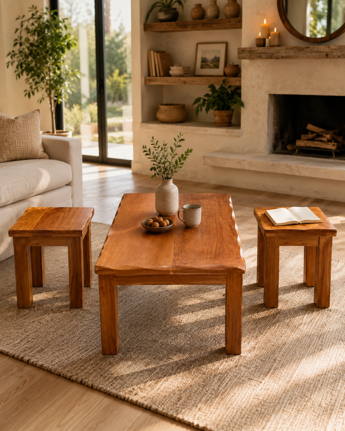 Fumbini Coffee Table Set — handcrafted African furniture by Philo Furniture centre  in Kenya